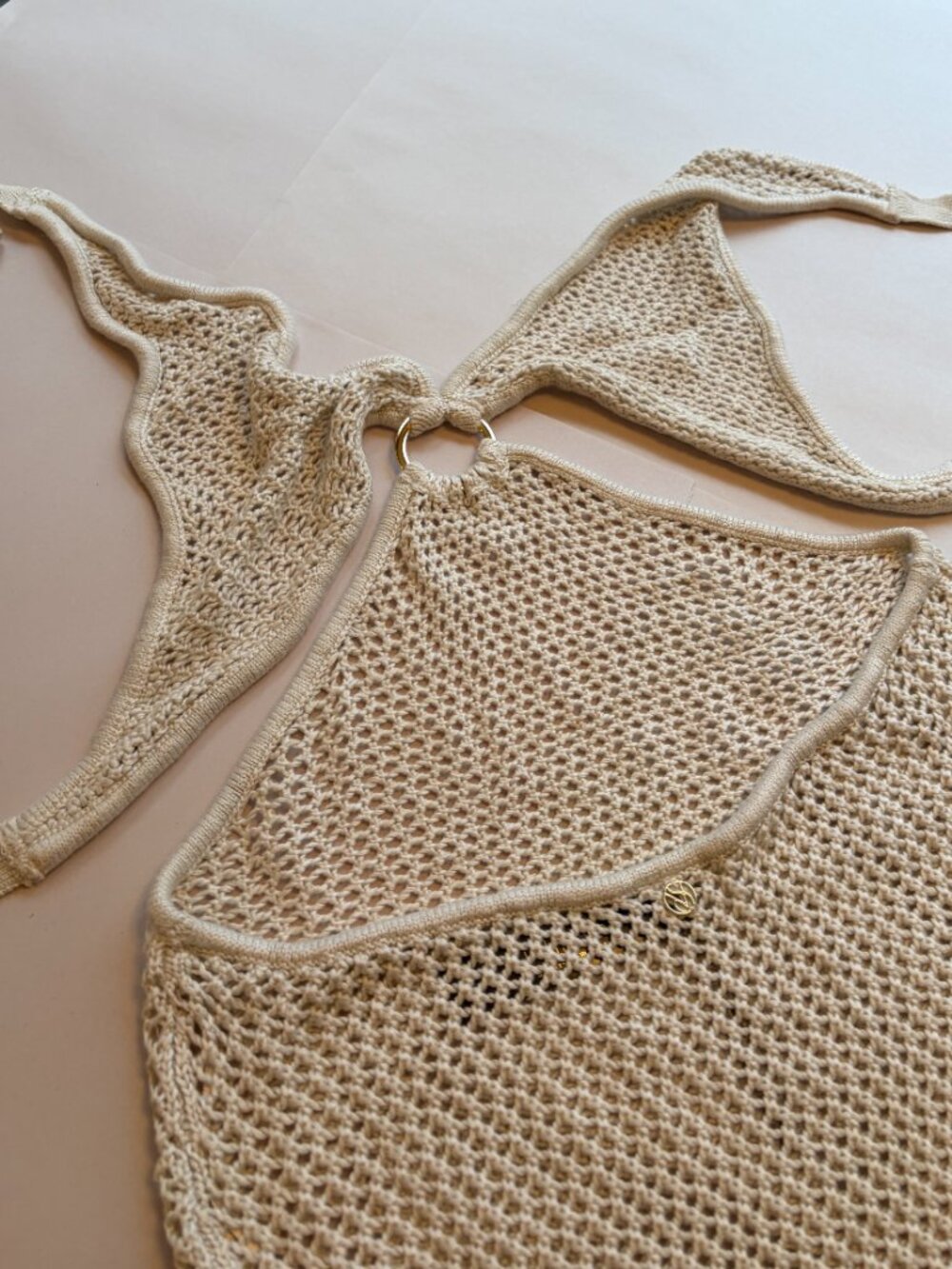 New VS Beachwear Crochet Plunge Cut-Out Midi Dress Size M - Picture 9 of 16